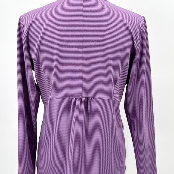 Bette & Court Full Zip Athletic‎ Jacket Size Medium Purple Striped EUC Golf - Picture 3 of 7